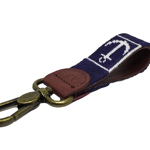 Anchor Needlepoint Key Fob