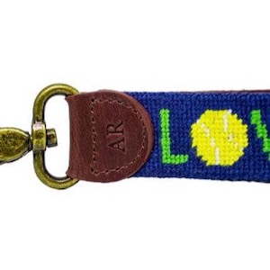 Tennis ball Needlepoint Key Fob