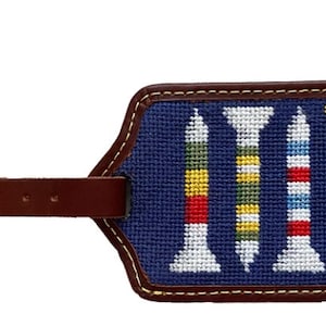 Golf Tee Needlepoint Luggage Tag