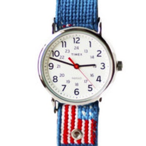 American Flag Needlepoint Watch Strap