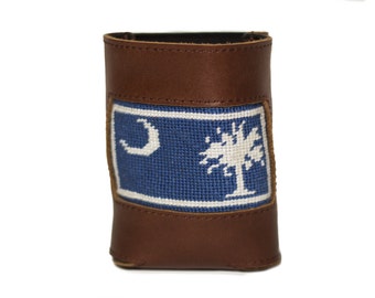 South Carolina Flag Needlepoint Can Cooler