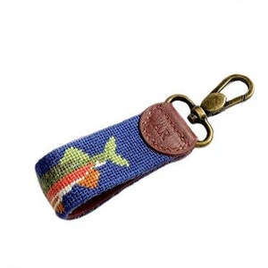 Trout Needlepoint Key Fob
