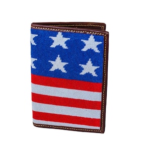 Stars and Stripes Needlepoint Passport Cover