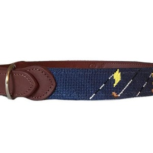 Needlepoint Golf Dog Collar