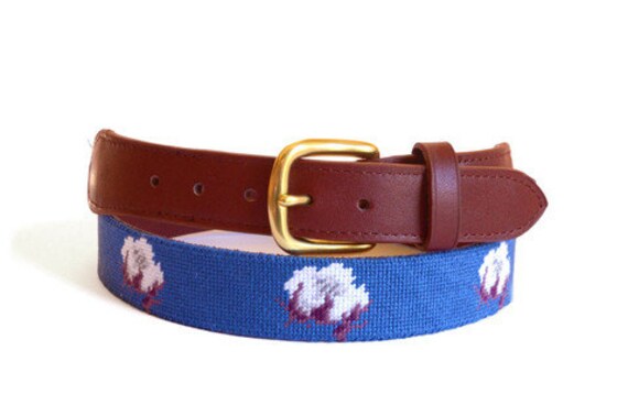 Cotton Boll Needlepoint Belt - Etsy