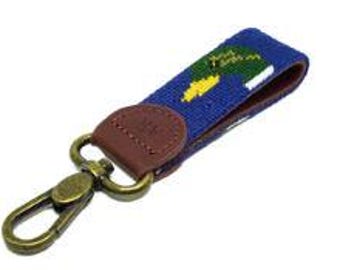 Mallard Needlepoint Key Fob