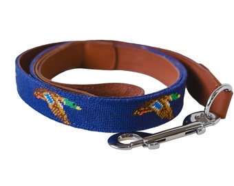 Flying Mallard Needlepoint Leash