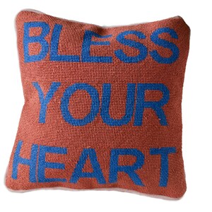 Bless Your Heart Needlepoint Pillow
