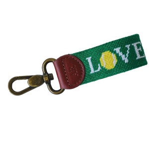 Tennis Love Needlepoint Keyfob