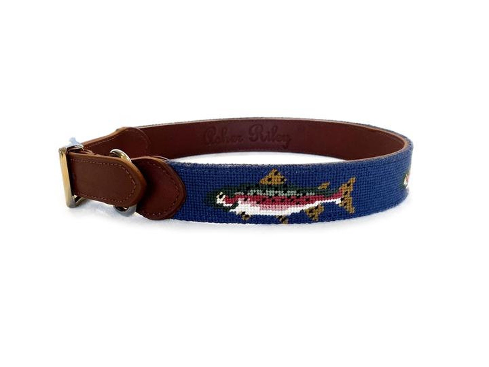 Trout Needlepoint Dog Collar Etsy