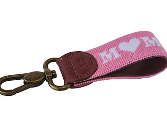 Mom Needlepoint Key Fob