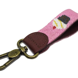 Cupcake Needlepoint Key Fob