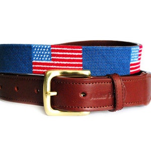 American Flag Needlepoint Belt