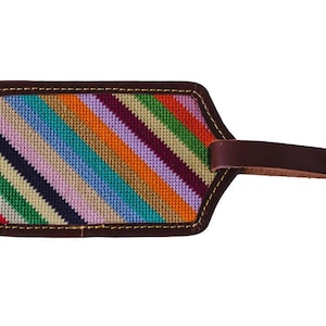 NEEDLEPOINT LUGGAGE TAG, Vacay!