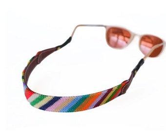 Rainbow Needlepoint Sunglass Straps
