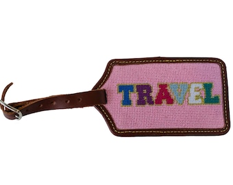 Travel Needlepoint Luggage Tag