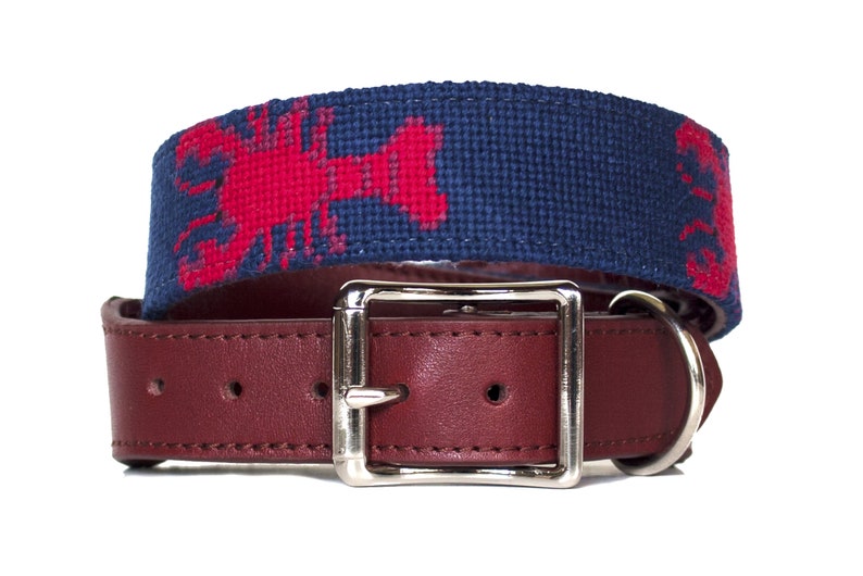 Lobster Needlepoint Dog Collar by Asher Riley Etsy