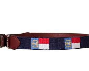 Needlepoint halsband met vlag van Noord-Carolina