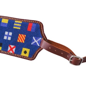 Nautical Flags Needlepoint Luggage Tag