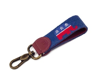 Republican Elephant Needlepoint Key Fob