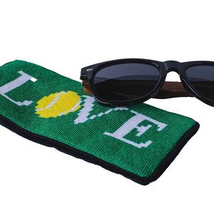LOVE Tennis Needlepoint Eyeglass Case