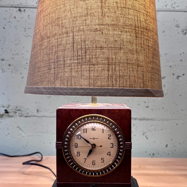 Vintage Clock Lamp Etsy
