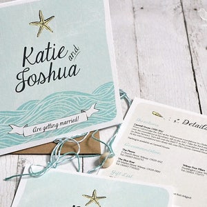 Sample wedding invitation bundle, folded wedding invitation. Destination wedding, beach wedding design SAMPLE 148mm square image 1