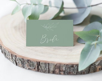 Personalised olive branch place setting card. Tuscan wedding, rustic wedding place card, wedding table decor (min. x20)