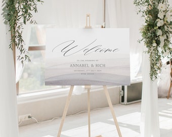 Personalised watercolour wedding welcome sign, welcome board, welcome wedding sign, monochrome design (A1/A2)