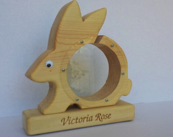 Wood bunny savings bank