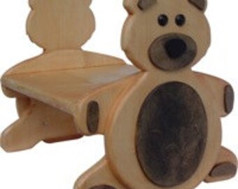 Child's teddy bear stool and bench