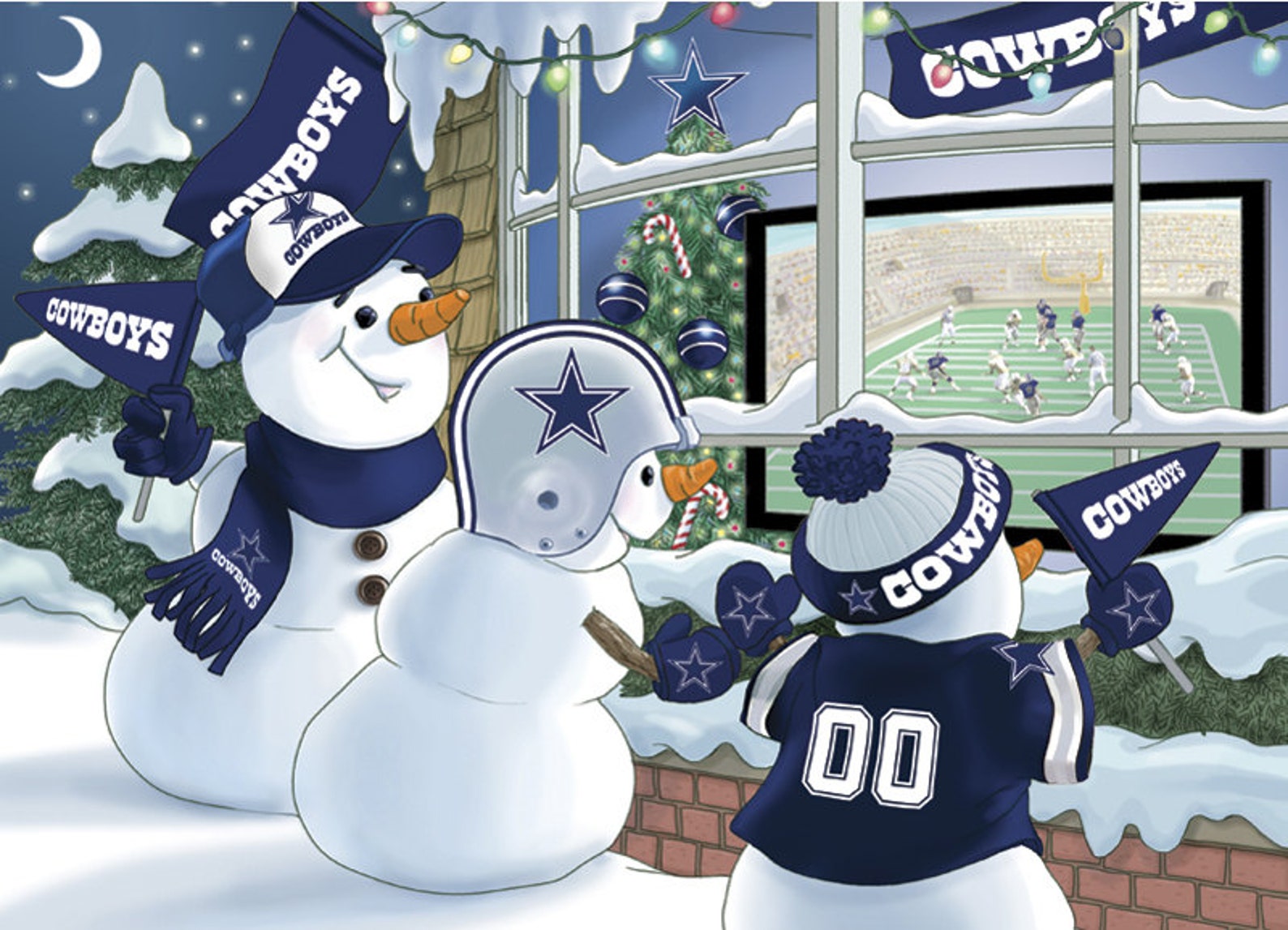 Dallas Cowboys Snowmen Christmas Flexible Photo Fridge Etsy