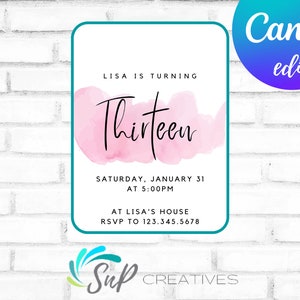 Pink Blush Invitation - Canva Template