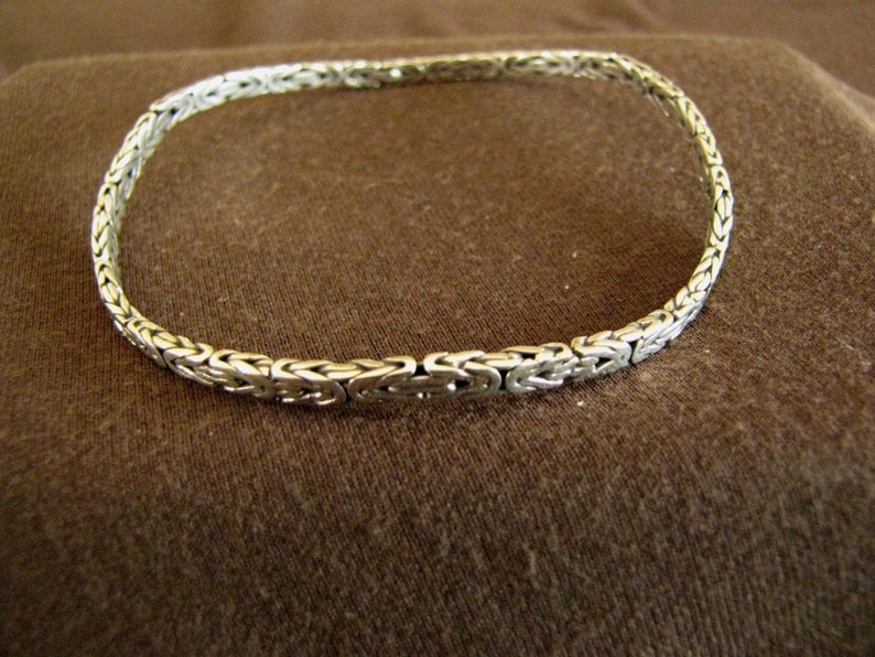 Lightly Oxidised Sterling Silver Byzantium Link Slave Bangle
