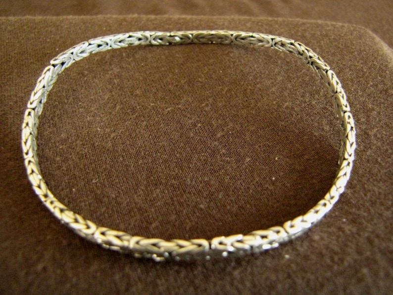 Lightly Oxidised Sterling Silver Byzantium Link Slave Bangle