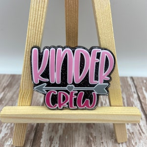 Glitter Kinder Crew Badge Reel | Glitter Kindergarten Badge Reel | Kindergarten Badge Reel | Job Badge Reel | Teacher Badge Reel |Badge Reel