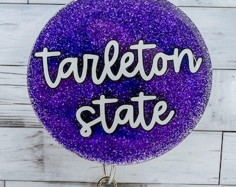 CUSTOM NAME Round Glitter Badge Reel