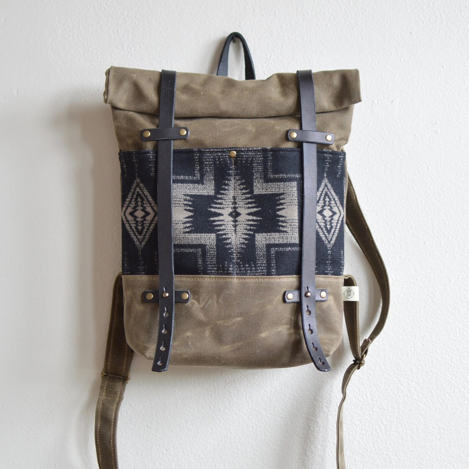 Waxed Canvas Backpack / Women's Backpack / Roll Top Etsy