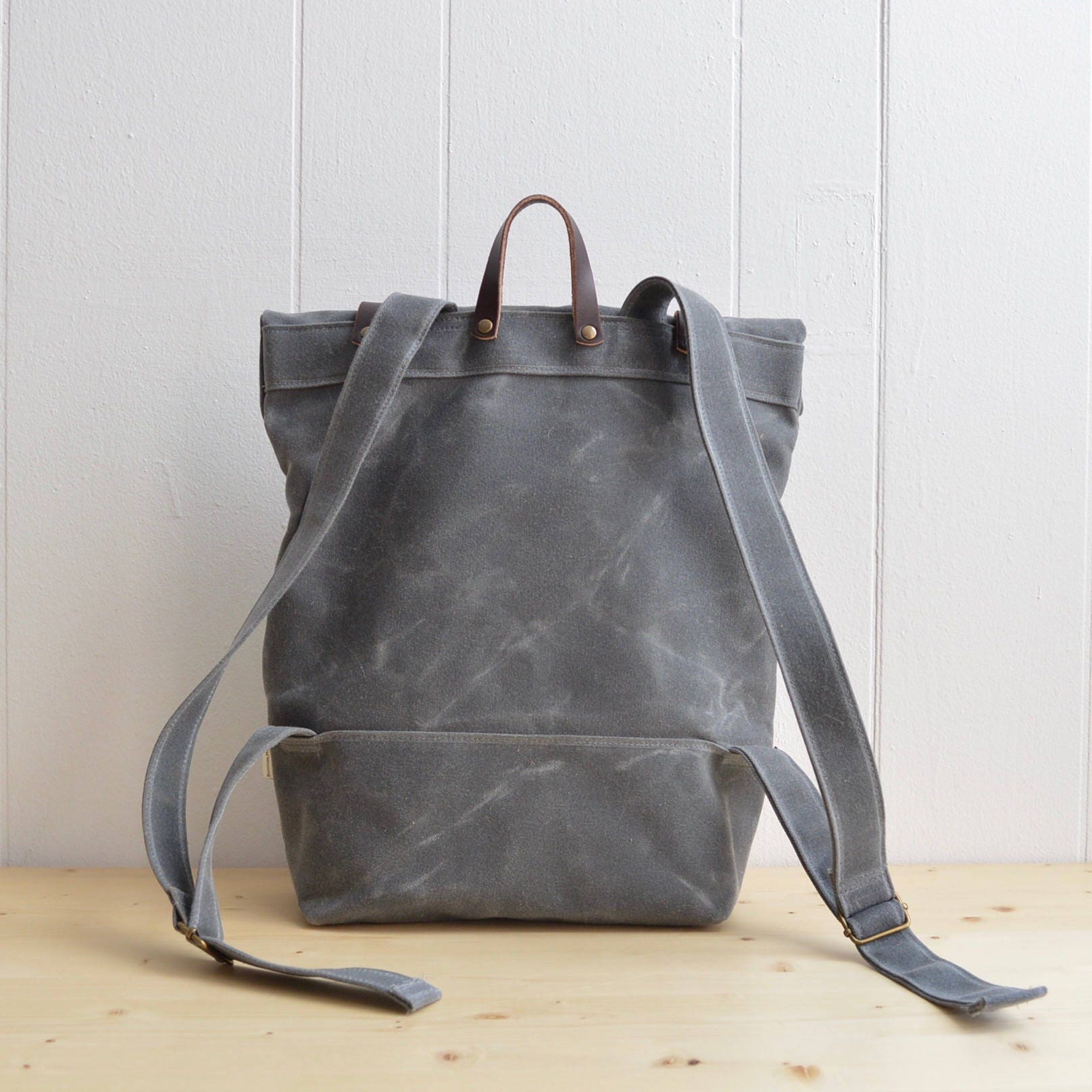 Waxed Canvas Backpack / Women's Backpack / Roll Top Etsy