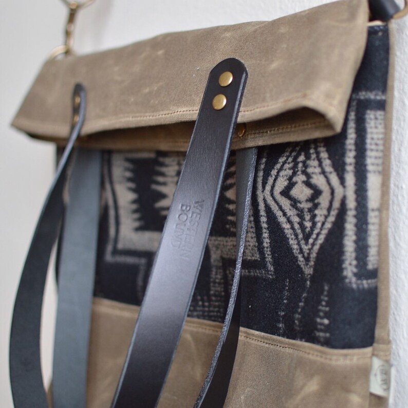 Waxed Canvas Tote Bag / Waxed Canvas Crossbody Bag Etsy