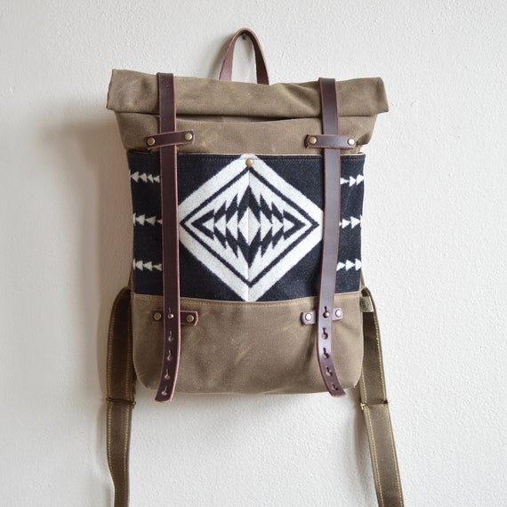 Waxed Canvas Backpack Made with Pendleton® Fabric / Canvas Etsy