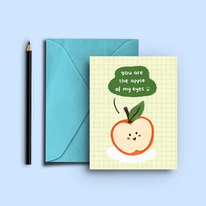 O cartão Apple mais doce para imprimir / Cartão comemorativo de formatura de aniversário A6 / 4,5" x 6,25" / Download instantâneo para impressão em casa