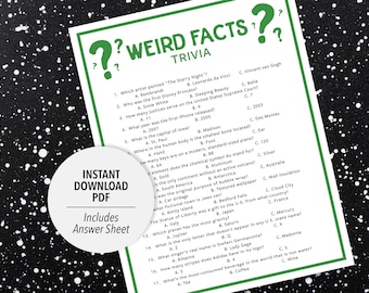Weird Facts Trivia Game (Printable PDF Download)