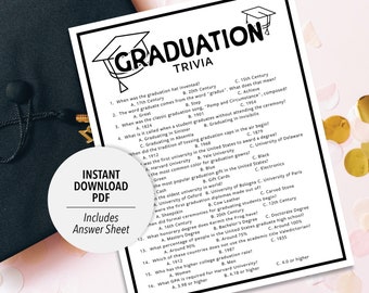 Graduation Trivia Game | Graduation Quiz (Printable PDF Download)