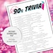 90s Trivia | 1990s Trivia Game | Printable 90s Trivia | 90's Party ...
