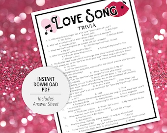 Bridal Shower Game Guess the Love Song Game Name That Tune - Etsy