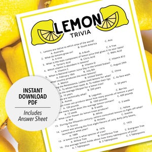 Quiz sul limone / Quiz sul limone / Quiz stampabili sul limone / Quiz sulla festa del limone / Quiz stampabili / Quiz sulla frutta / Festa a tema limone
