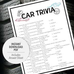 Car Trivia | Car Trivia Game | Printable Car Trivia | Auto Trivia ...