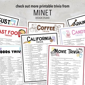 Wedding Trivia Quiz Game Printable Wedding Trivia Bridal Shower Game Wedding Activity Printable Wedding Reception Bridal Trivia image 7