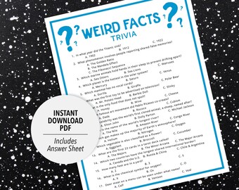 Weird Facts Trivia Game (Printable PDF Download)